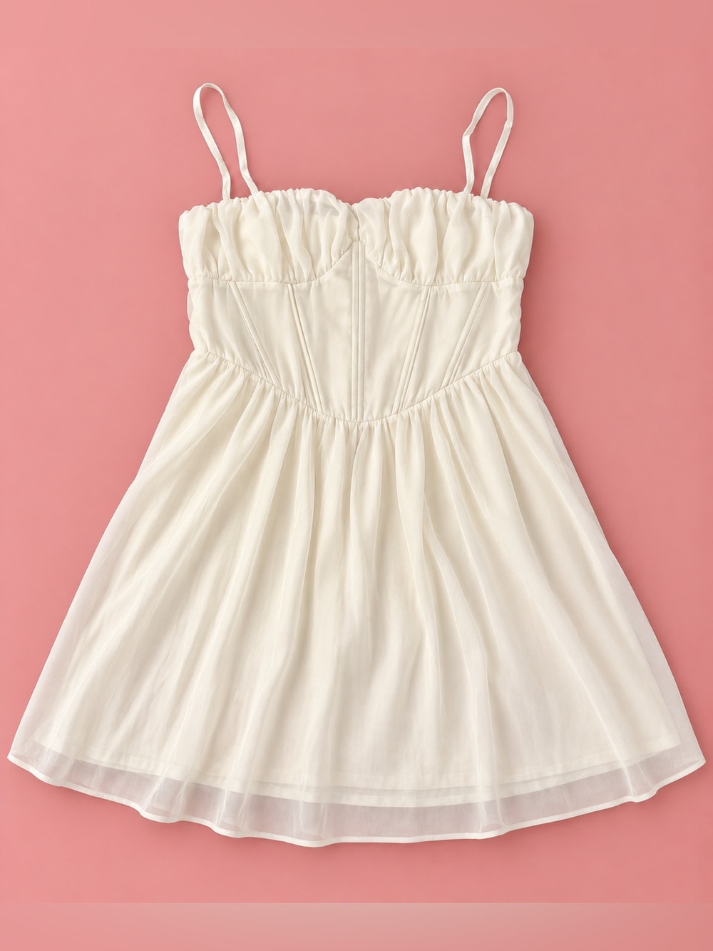 PepperMayo Harmony Mini Dress Ivory Women’s US 14 Corset Ruched NWT